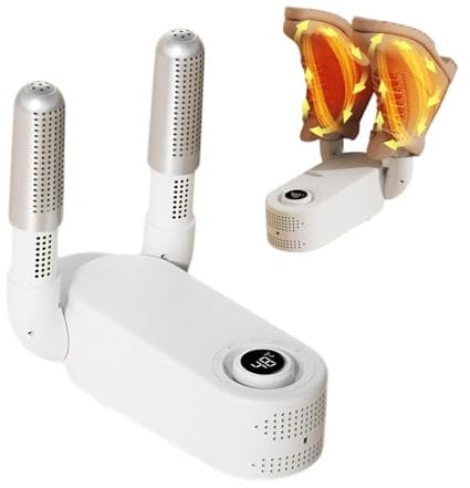 Shoes Dryer, Boots Dryer, Electric Foot Warmer with Timer Shoe Adjustable Odour Eliminator Damp and Wet Remover Foldable
