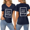 Custom T Shirts for Men/Women Design Your Own Shirt Add Po Design Text Personalized Funny Tee Plus Size Summer Tops Custom Print T Shirt Front and Back Casual T Shirts Navy