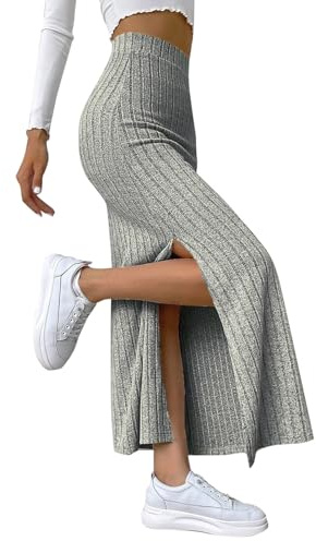 2025 European and Border Spring and Summer Waisted Side Slit Slim Knitted Skirt Women's Hakama