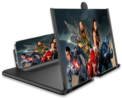 18 Pollici Lente Ingrandimento Smartphone – 3D HD Ingranditore Schermo Smartphone, Anti-luce Blu, Modello a Estrazione per Guardare Video, Tutti gli Telephone (Nero)