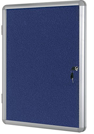 Bi-Office 1110 x 930 mm Lockable Internal Display Case - Blue