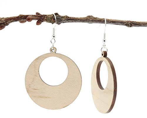 NaturSchatulle Holzschmuck Holzohrringe Moni Ahorn I natürliche Ohrhänger 925 Sterling Silber Ohrringe Holz Damen Ohrschmuck