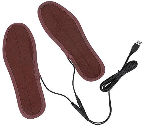 Keenso Heated Shoe Insoles Winter Foot Warmers USB Rechargeable Shoes Boot Heater Heating Insoles Feet Warmth-Keeping Reusable (L) ski feet warmers rechargeable