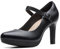 Clarks Women's Ambyr Shine Pump, Black Black Leather, 4.5 UK