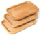 Meiruyu Plateau Petit Déjeuner en Bois Écologique, Rectangulaire pour Café, Thé et Snack, Assiette de Diner (20 * 13 * 1,5 cm)