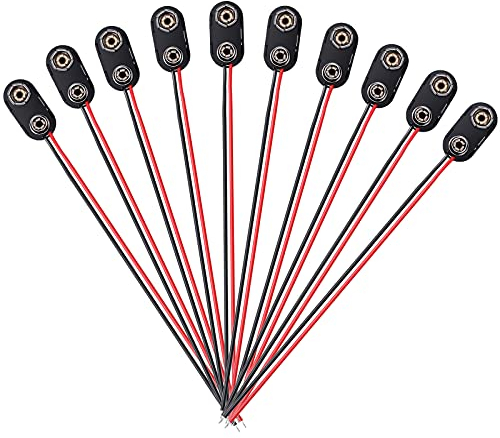 10 Stücke 9V Batterie Clip Anschluss I-Typ Kunststoff Batterie Snap PP3 Batterie Snap Anschluss mit 150 mm Freien Kabeln