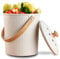 Kitchen Compost Bin, LALASTAR Countertop Compost Bin with Lid, Made of Sustainable Bamboo Fiber, Odorless Kitchen Compost Bucket, 1 Gallon, Cream