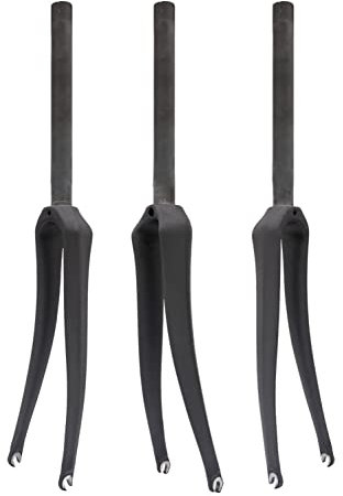 QHY 700c Bicycle Fork 1-1/8 Carbon Fiber Road Bike Fork Quick Release EN 360g (Color : Black, Size : 700C)