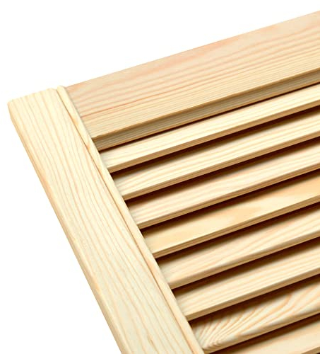ben+camilla.com offene Lamellentür | 69 x 39,4 cm Natur | Hochwertige Massivholz Lamellentüren | Für Schrank- und Möbelbau | Kiefernholz unbehandelt