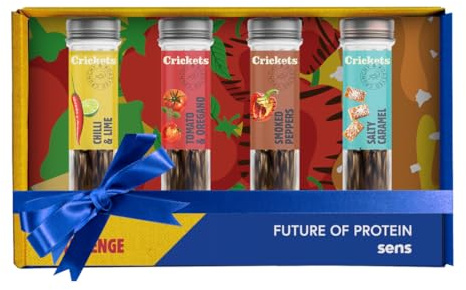 Originelle SENS Essbare Insekten Snack für Menschen, Geröstete Grillen Protein Snack, Crunchy Party Mix, Insektennahrung Probierset, Party Challenge Geschenkidee