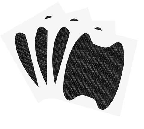 4 stücke schwarz Universal 3D Auto Türgriff Lackschutzfolie - selbstklebend - Carbon Schutzfolie Griffmulden Schwarz 10 * 9cm