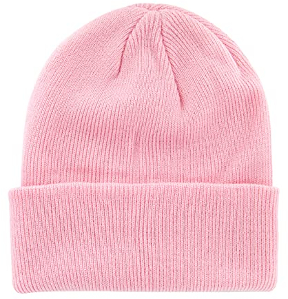 axy Kinder Winter Beanie Strickmütze mit breiter Krempe für Jungs und Mädchen von 1-6 Jahren, Kindermütze Jungen Kleinkind (Rosa)