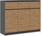 CDF Moderne Kommode 3D3S (3 Türen, 3 Schubladen) | Farbe: Anthrazit – Eiche Artisan | Aktenschrank, für kleine Gegenstände | Ideal für Wohnzimmer, Schlafzimmer, Kinderzimmer, Jugendzimmer und Büro