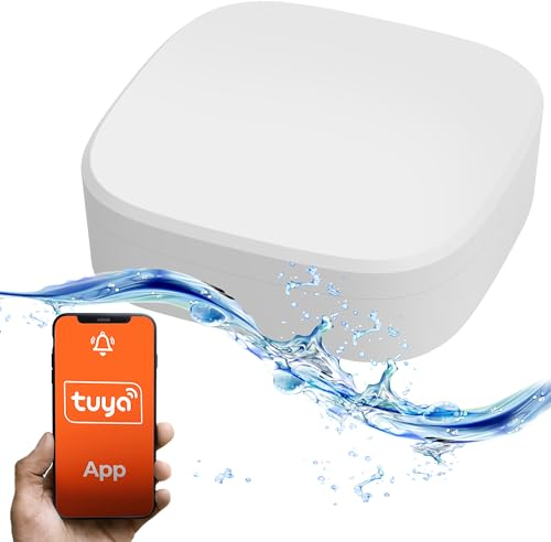 EXTRALINK Capteur Smart Life Water - Détecteur d'inondation - Capteur de niveau d'eau - Protocole ZigBee 3.0 et application Tuya - Niveau d'étanchéité IP66 - Version des deux côtés