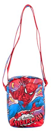 Marvel Spiderman Tasche für Jungen, Umhängetasche im Spider Man Design, Verstellbare Tasche, Geschenk für Kinder und Jugendliche
