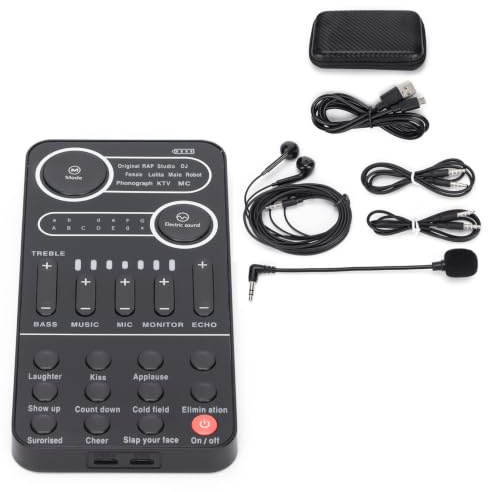 Live Voice Changer, kit universale per scheda audio con riduzione intelligente del rumore, Plug and Play, per trasmissioni in diretta, telefono cellulare (K9)