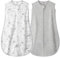 MIKAFEN 2 pièces Gigoteuse pour bébé 0.5 tog, sans Manches Gigoteuse Été 100% Coton,Convient pour l'été et l'automne, Unisex,Animal et Gris 14-24 Mois