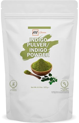 mganna Polvo índigo 100% natural para teñir, color y cuidado del cabello, 0,50 libras, 227 g