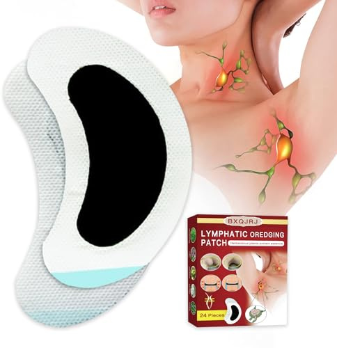 BXQJRJ 24Pcs/Box Herbal Lymph Nodes Patch,Lymphatic Drainage Patch/Patches,Herbal Lymphatic Drainage Care Patch,Neck Lymph Nodes Patch, Lymphatic Massage for Men and Women