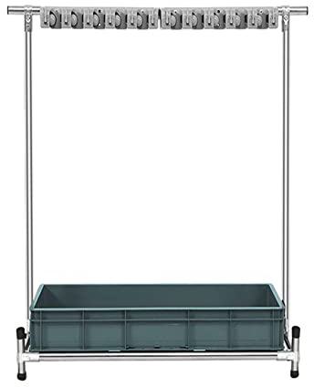 Estante de drenaje para escoba, soporte para fregona, estante móvil para fregona montado en el suelo, soporte para escoba, carro de herramientas de limpieza, soporte de almacenamiento de par