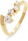 JETTE Damen-Damenring 925er Silber, recycelt 4 Zirkonia 61 Gelbgold 32027885