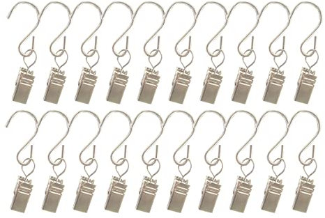 BUGUUYO 50stücke S-haken Mit Clips Für Vorhänge Fotos Und Lichter Metall Rostfrei Vielseitig Einsetzbar Für Partys Hochzeiten Und Outdoor-aktivitäten
