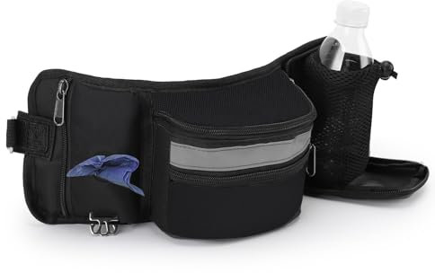 ZESTEFY Dog Training Treat Bag, Robust Bum Bag with Waste Bag Dispenser, Bottle Holder, Reflector & Adjustable Strap - Waterproof Dog Accessories for Walking, Training & Outdoor Use