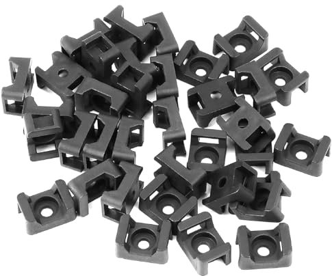 Lot de 200 Attaches de Câbles Noires, à Visser, Adaptées aux Attaches de Câbles de 9 mm, pour Organiser les Câbles et les Fils, Adaptées aux Ateliers de Travail en Salle Informatique de Bureau (4mm)