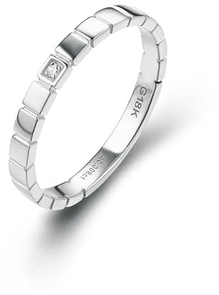 Gualiy Diamantring Weißgold 750, 18 Karat Gold mit Einzeln Rund Form Diamant Ring Verlobung Damen Größe 61