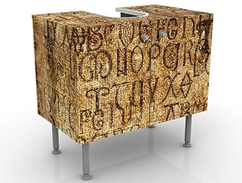 Apalis Waschbeckenunterschrank - Old Letters - Vintage Badschrank Braun, Größe: 55cm x 60cm