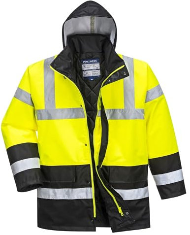 Portwest Warnschutz Kontrast Traffic-Jacke, Größe: XXL, Farbe: Gelb/Schwarz, S466YBRXXL