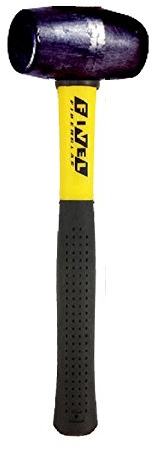 THOR - Martello in piombo, rotondo, Ø x L, 35 x 107 mm, 1.500 g, con manico in fibra di vetro
