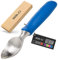 Professional Stainless Steel Ice Cream Scoop by BALCI - No-Thaw Hard Ice Cream Scoop - Dishwasher Safe - Non-Slip Rubber Grip Ice Cream Scooper Spade - Blue