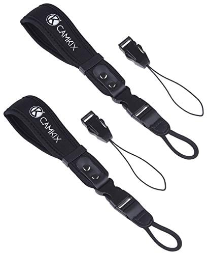 Dragonne avec lanière pour les appareils photo reflex numérique et les appareils photo compacts - Très solide et durable - Bracelet en néoprène confortable - Attachement ajustable - attache rapide