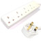 G4GADGET 4 Gang Extension Lead – 1 Metre Power Strip with UK Plug & 13A Fuse – Multi Socket Mains Extension for Home, Office, Bedroom & Kitchen