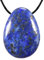 Morella Stoff Halskette 80 cm mit Edelstein Tropfen Anhänger Lapislazuli im Schmuckbeutel