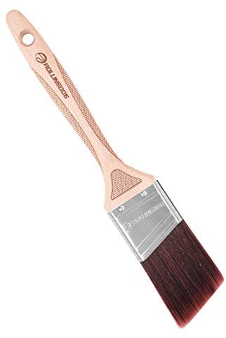 ROLLINGDOG 2 Angle Paint Brush Wooden Handle Stainless Steel Shell for Sharp Edge Lines Painting with Paints on Walls, Ceilings, Wood and Metal