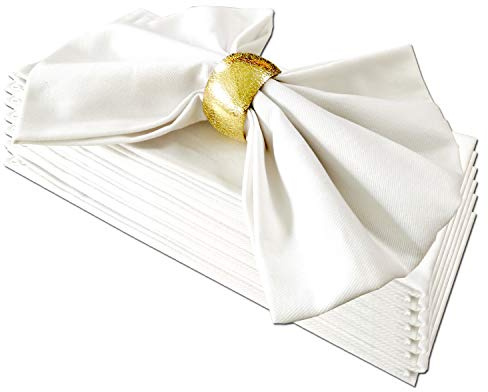 Getfitsoo Weiße Baumwollstoff-Servietten, 6er-Set für den täglichen Gebrauch, wiederverwendbare Servietten aus 100 % Baumwolle, Abendessen, Hochzeiten und mehr (weiß)