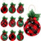 Tatuo 10 Stück Weihnachts-Büffel-Kugel Ornamente Weihnachten Stoff Kugel Ornamente Weihnachtsbaum hängende Ornament für Xmas Party Dekoration Zubehör, 5 Stile