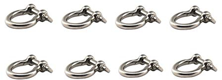 304 Edelstahl Bogenform M6 Schäkel Europäischer Stil Heavy Duty Lasthebeklemme für Kette Marine Schnalle 8 Stück