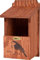 dobar® green label 22366FSCe Nistkasten Rotkehlchen - Halbhöhlenkasten aus Holz - Nisthilfe für Halbhöhlenbrüter - Nistplatz Halbhöhle mit Siebdruckmotiv Rotkehlchen - 17 x 18 x 32 cm - Braun