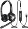 NIUQIGE Casque D'ordinateur PC avec Micro, Stereo Casque Ultra Confort USB / 3,5 mm Filaire Antibruit, pour Skype, Webinaire en Ligne, Centre D'appels, Visioconference