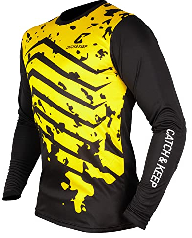 CATCH & KEEP Torwarttrikot Yellow Protection I Torwarttrikot Herren & Damen I Torwarttrikot Kinder mit Polsterungen an den Ellbogen I Atmungsaktives Material I Gr.152