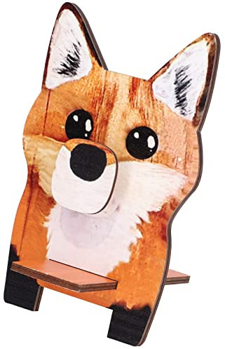 YWBL-WH Niedlicher Tier-Brillenhalter Holz-Brillenständer Brillenhalter Brillenständer für Home Office Desk Decor(Fuchs)