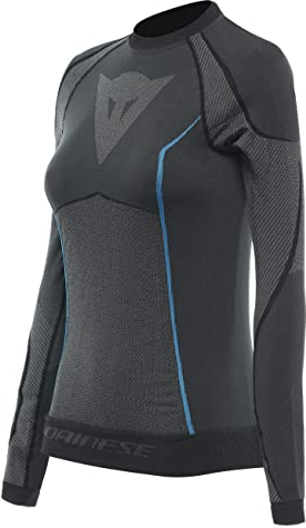 Dainese Damen Dry LS Lady Baselayer-Shirt, Schwarz/Blau, M