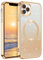 DUEDUE iPhone 11 Pro Hülle Glitzer 5.8'', Handyhülle Mit Magnetische Stoßfeste Schutzhülle, Soft TPU Gold