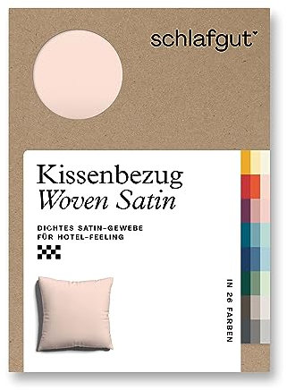 schlafgut Woven Satin Kissenbezug 80x80 cm Red Light Uni in Premium Hotelqualität, Kopfkissenbezug einzeln mit 100% weicher Baumwolle
