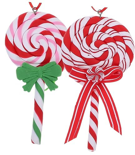 Yardenfun 2St Weihnachtsbaum-Anhänger Zuckerstange Weihnachtsschmuck weihnachtslutscher Dekorationen weihnachtsbaumdeko Christbaum süßigkeiten süssigkeiten Christbaumschmuck Weihnachten