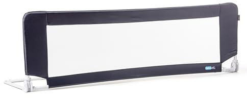 BEBE DUE Barrera de Cama Abatible Compatible con Camas Plegables - Esquinas Redondeadas - Fácil de Limpiar - Bolsa Incluida (140X43, Azul)