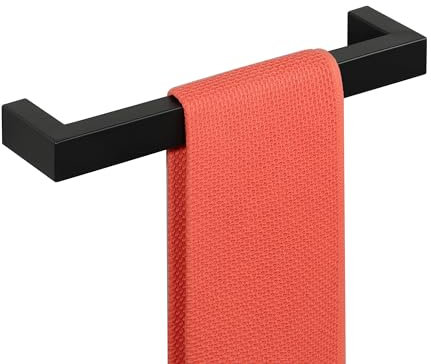 Mooche 40cm Handtuchstange 304 Edelstahl - Robuster Handtuchhalter zum Bohren mit verdeckten Schrauben für Badezimmer und Küche, Schwarz